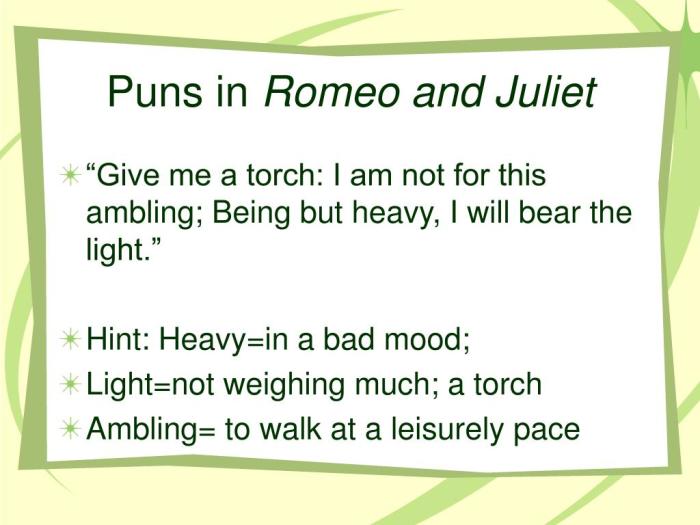 Puns in romeo and juliet