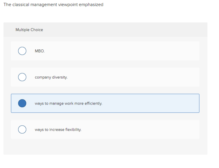 The classical management viewpoint emphasized